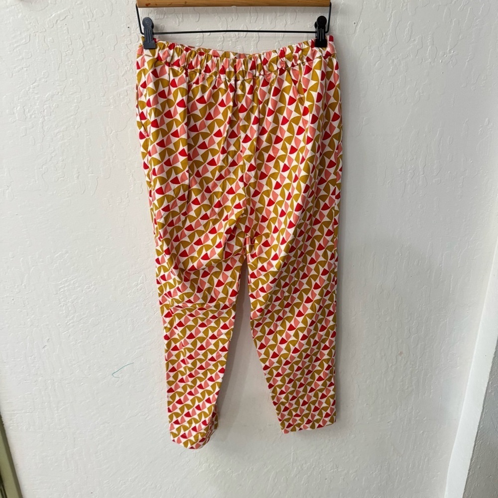 Boden Pink Orange Red White Elastic Waist Pull On Danby Trouser Pants 8R - Picture 7 of 7
